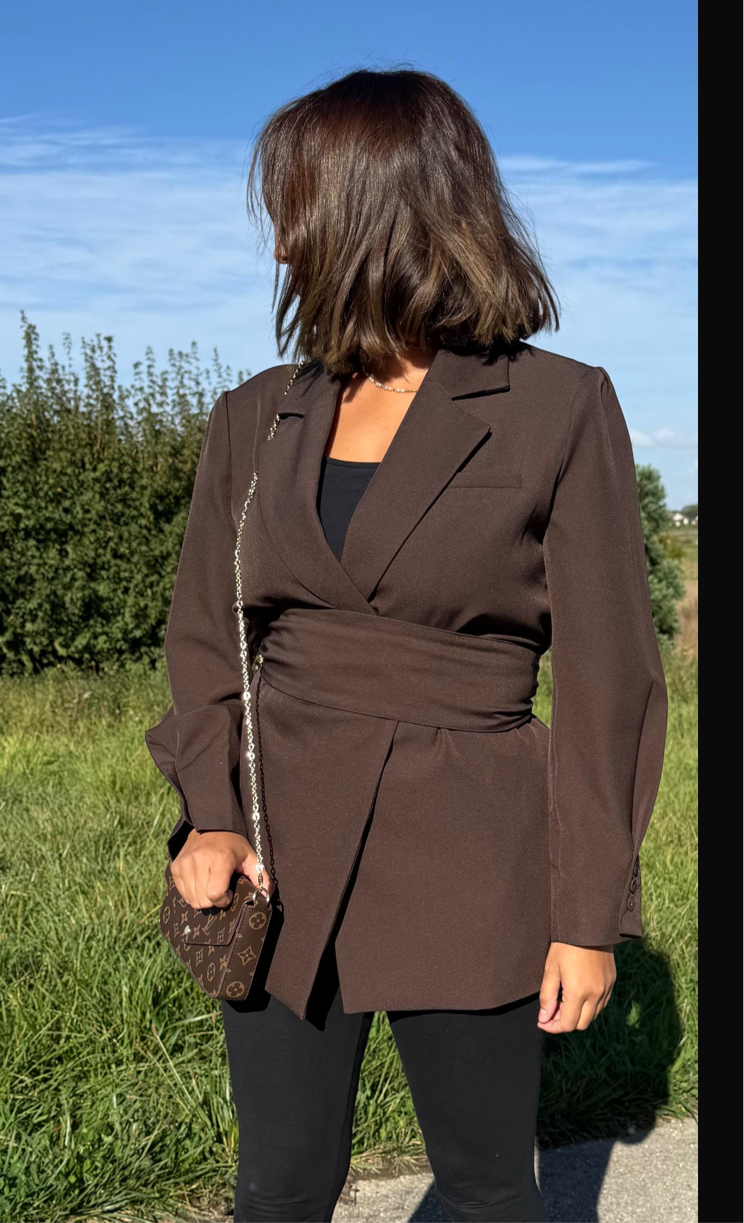 Blazer à ceinture chocolat