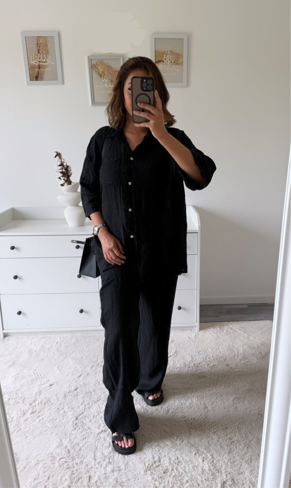 Ensemble en lin noir