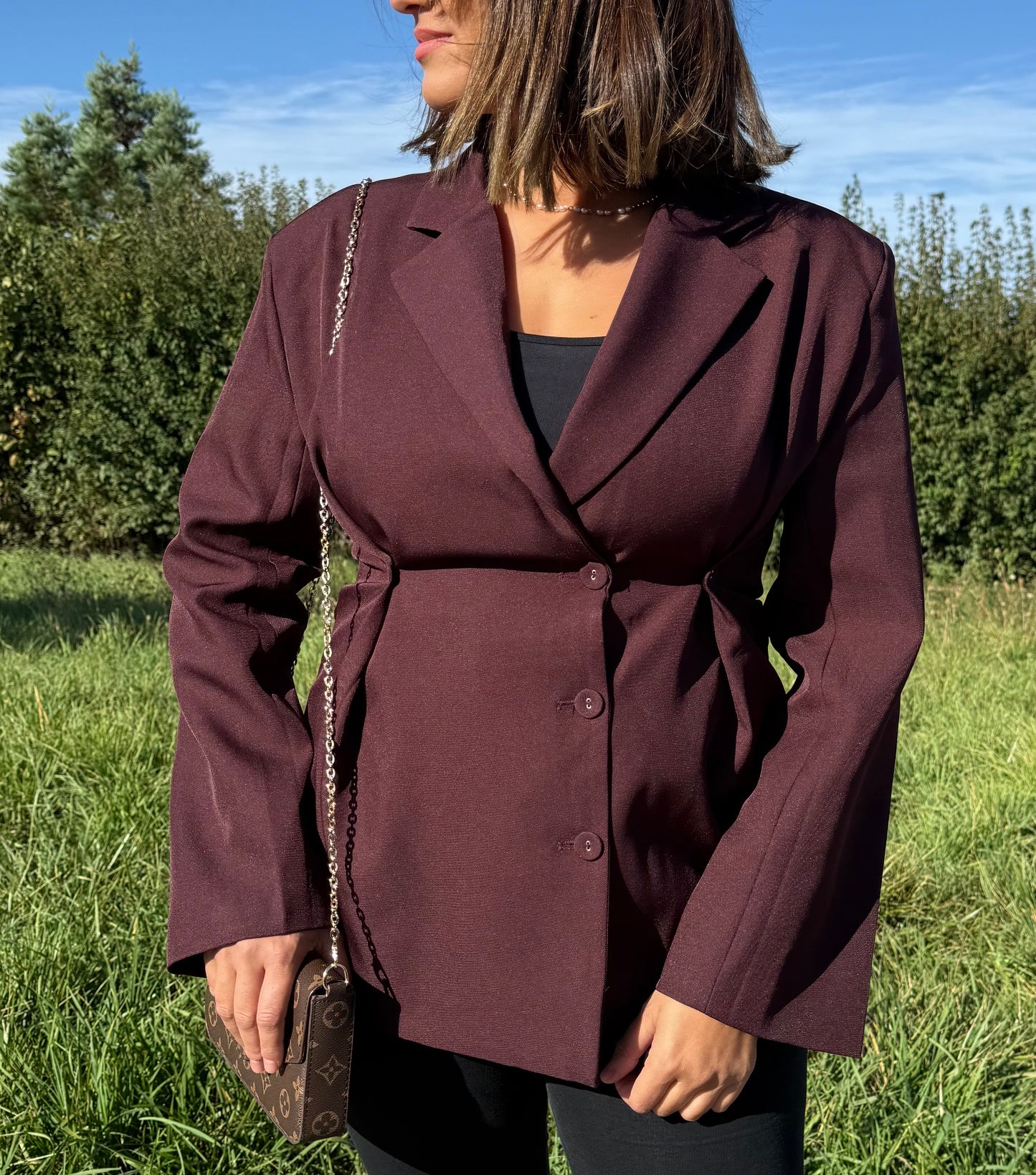 Blazer cintré bordeaux