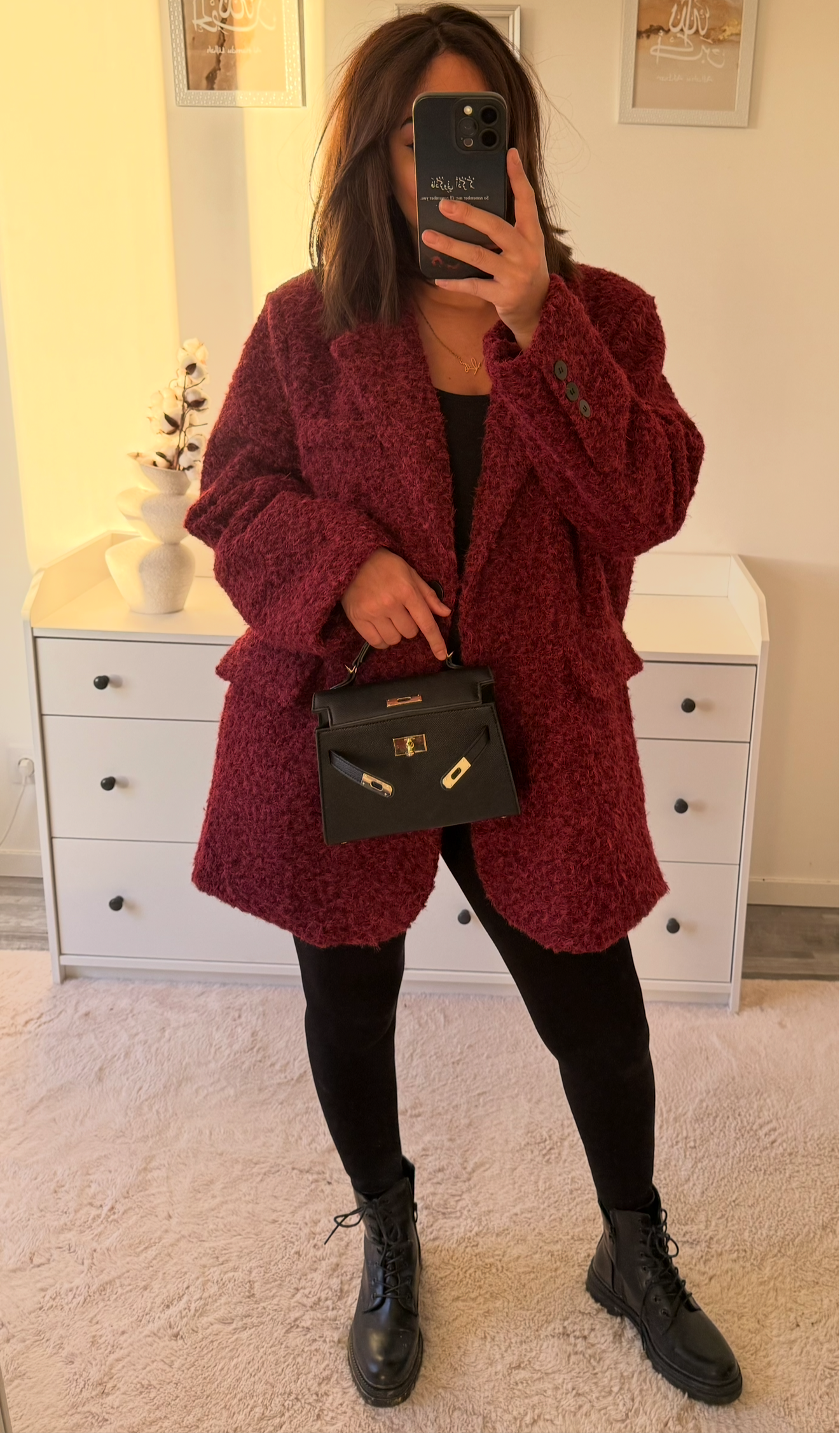 Manteau laine bouclée