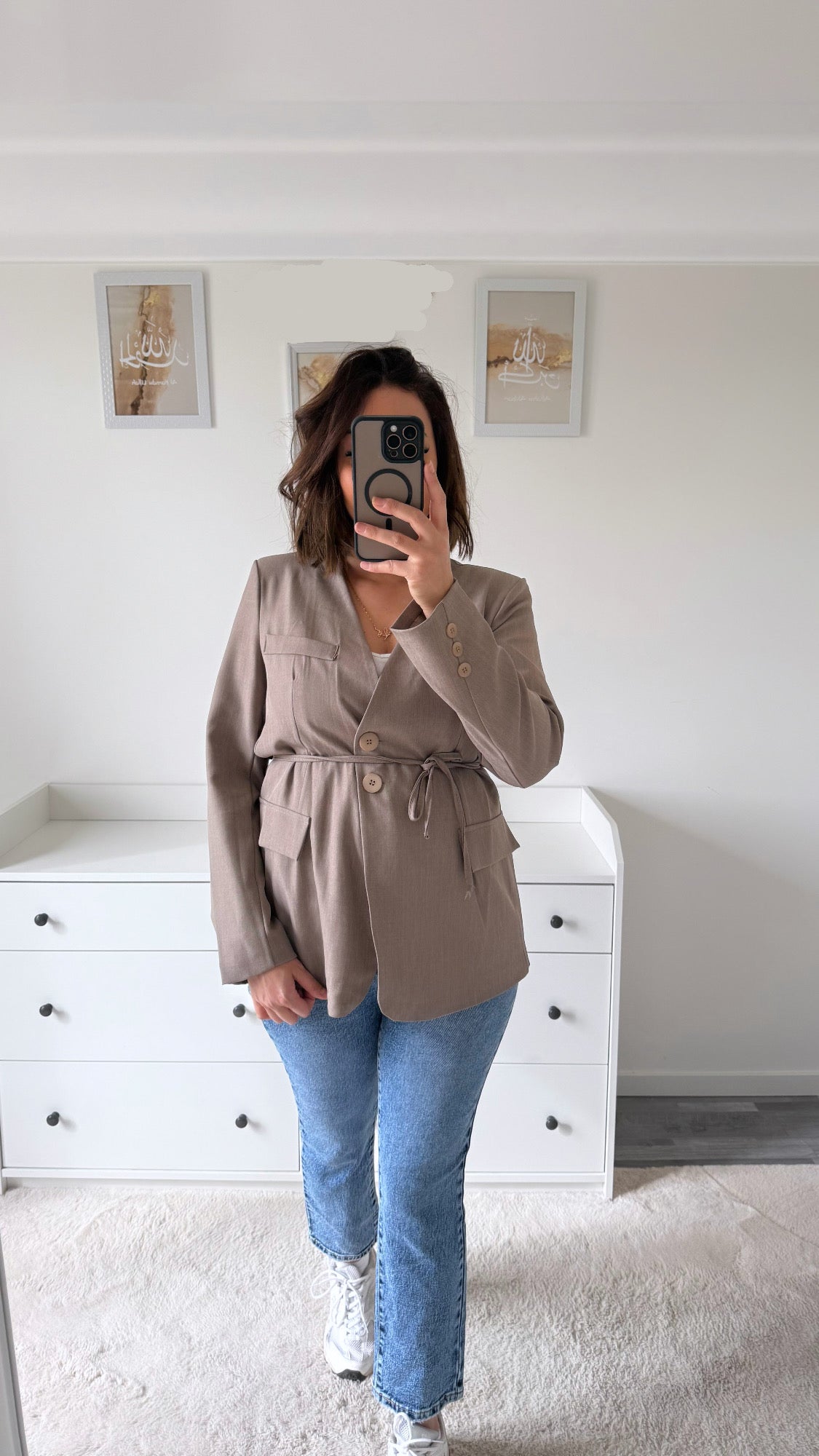 Blazer taupe à nouer