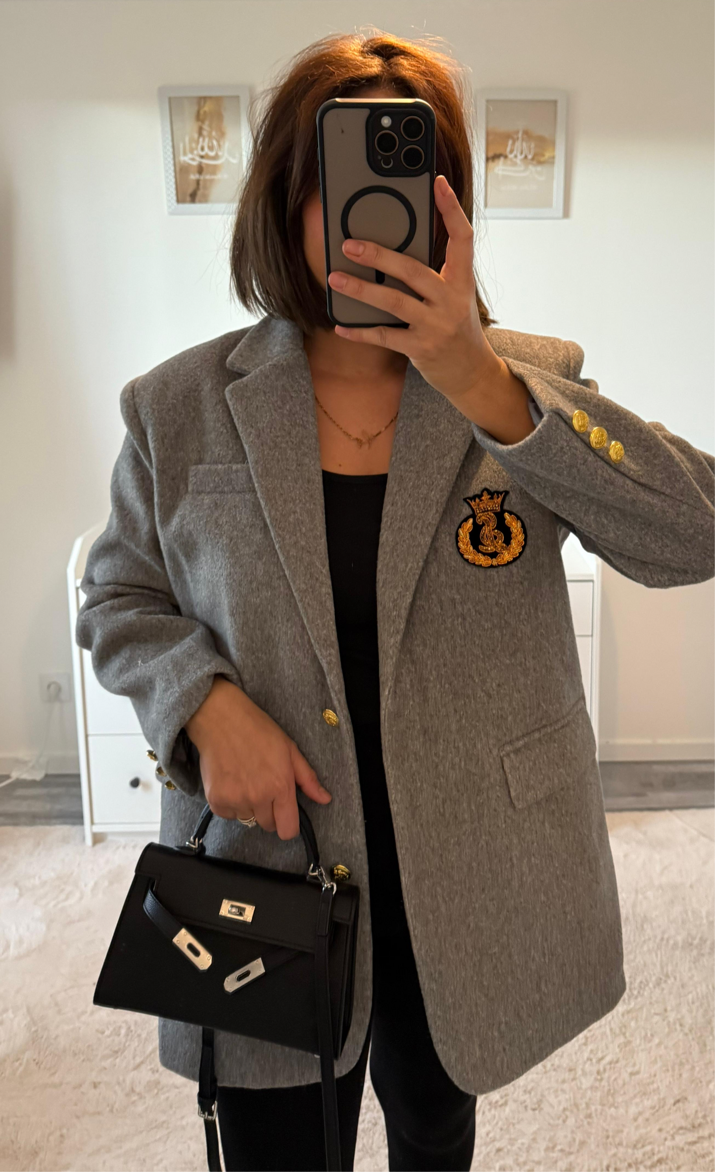 Blazer épais gris