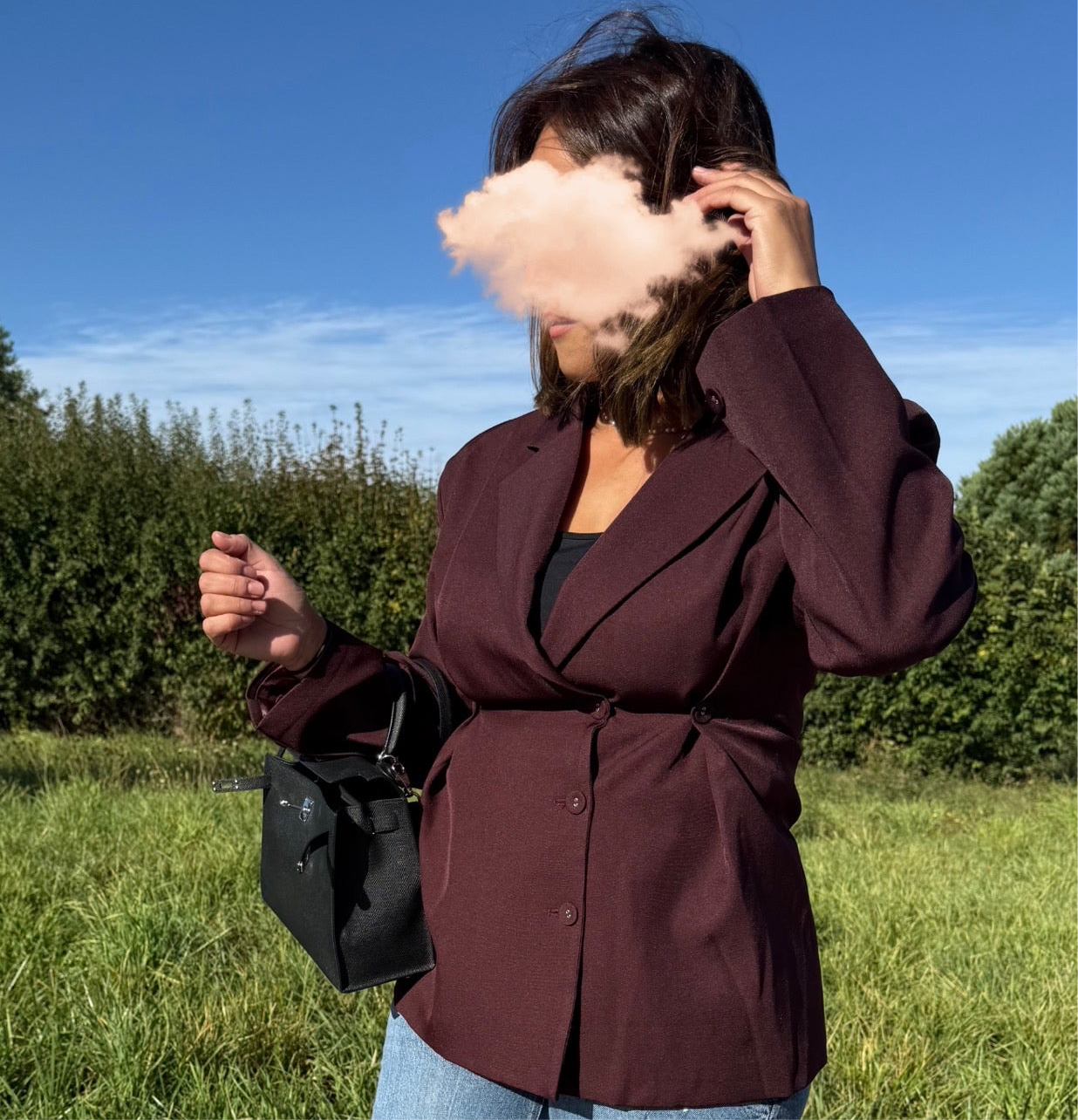 Blazer cintré bordeaux