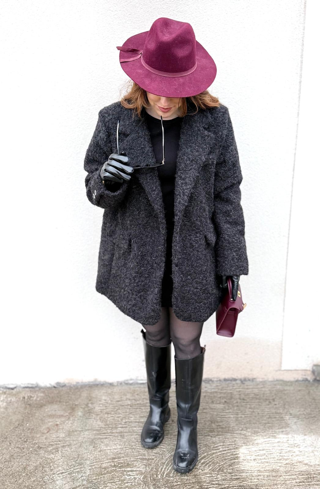 Manteau effet laine bouclée