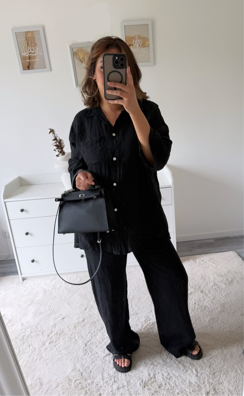 Ensemble en lin noir