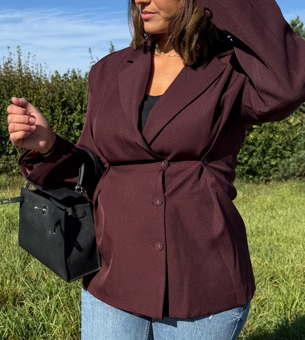 Blazer cintré bordeaux