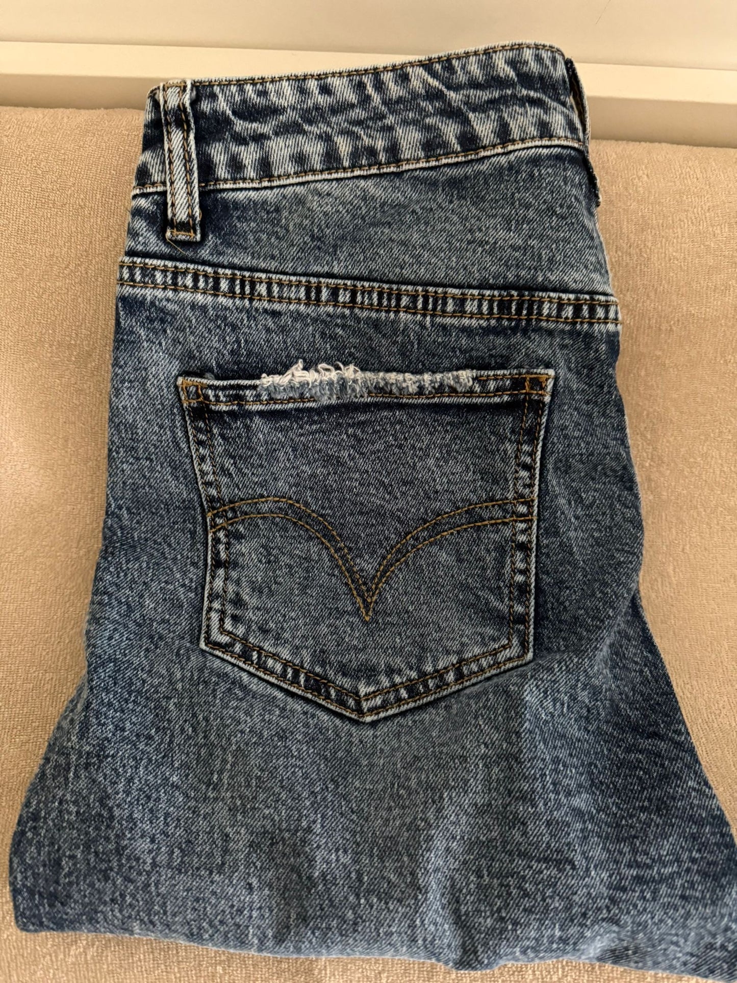 Jean mom fit Lev bleu foncé