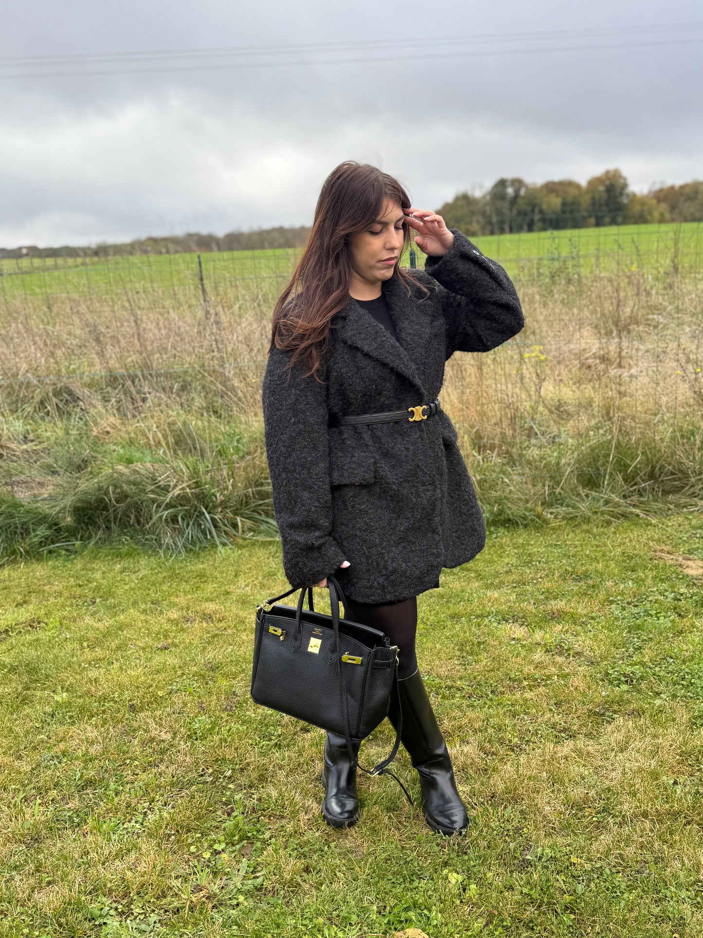 Manteau effet laine bouclée