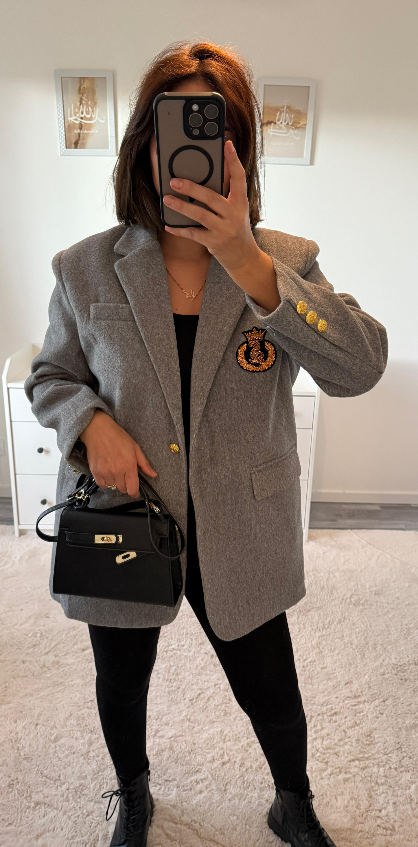 Blazer épais gris