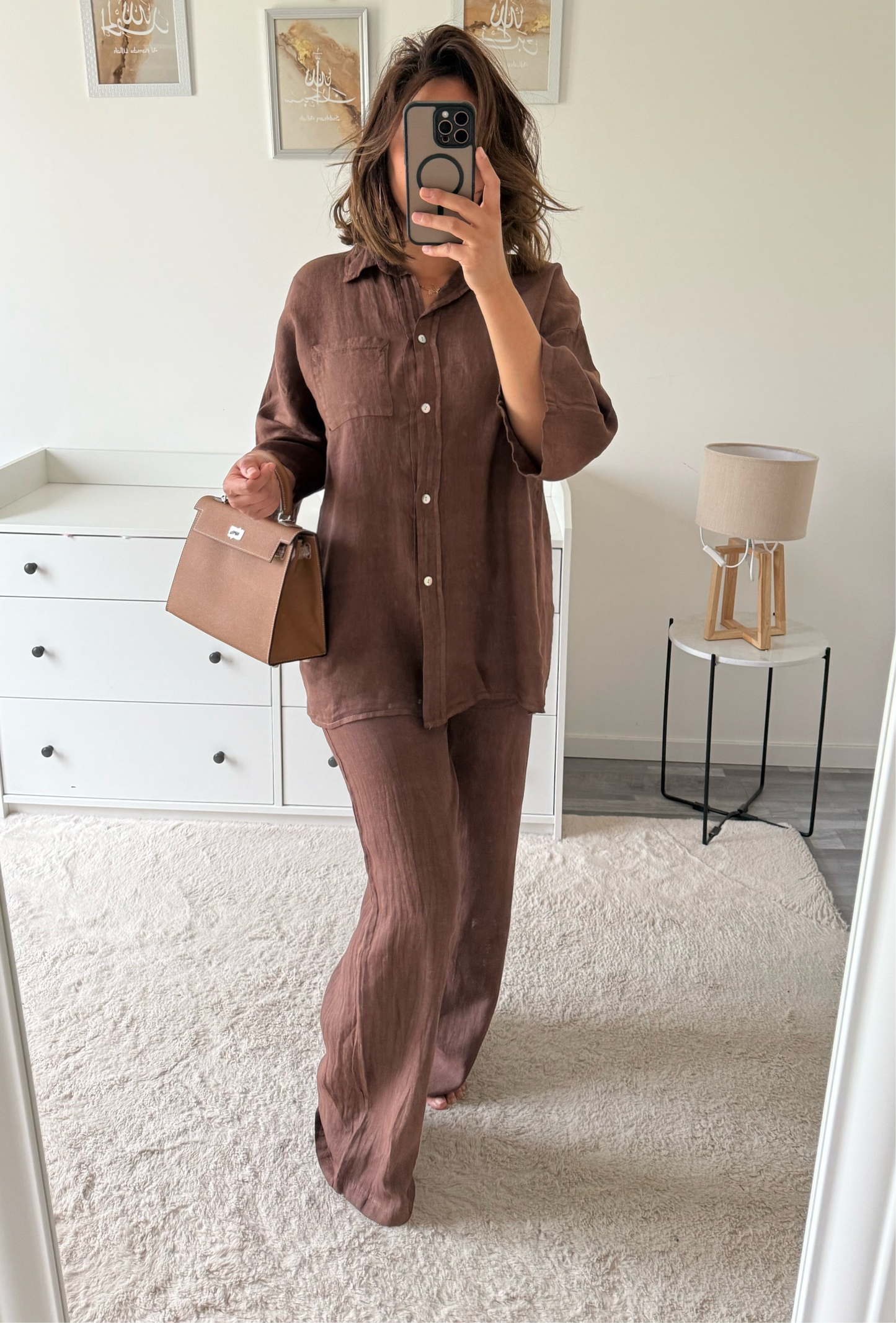 Ensemble chocolat 100% lin