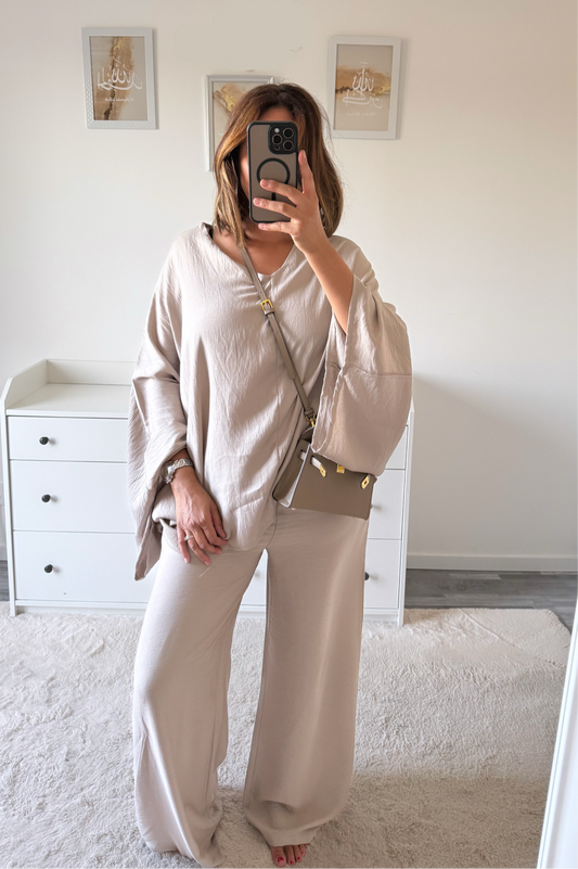 Ensemble fluide large taupe