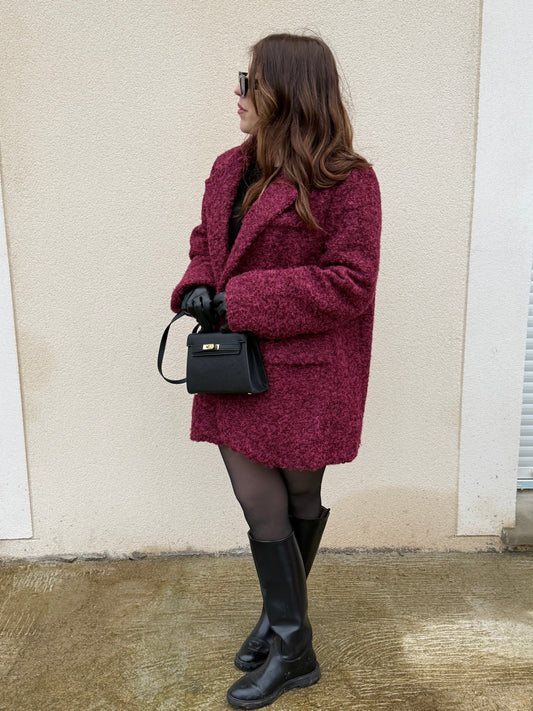 Manteau laine bouclée
