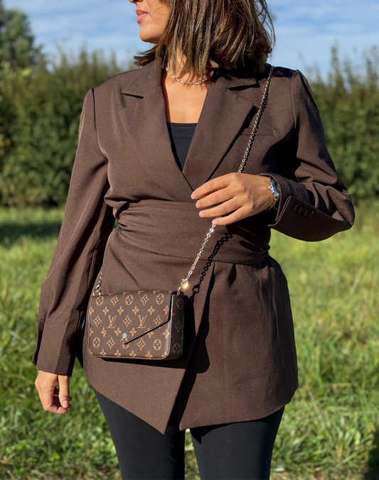 Blazer à ceinture chocolat