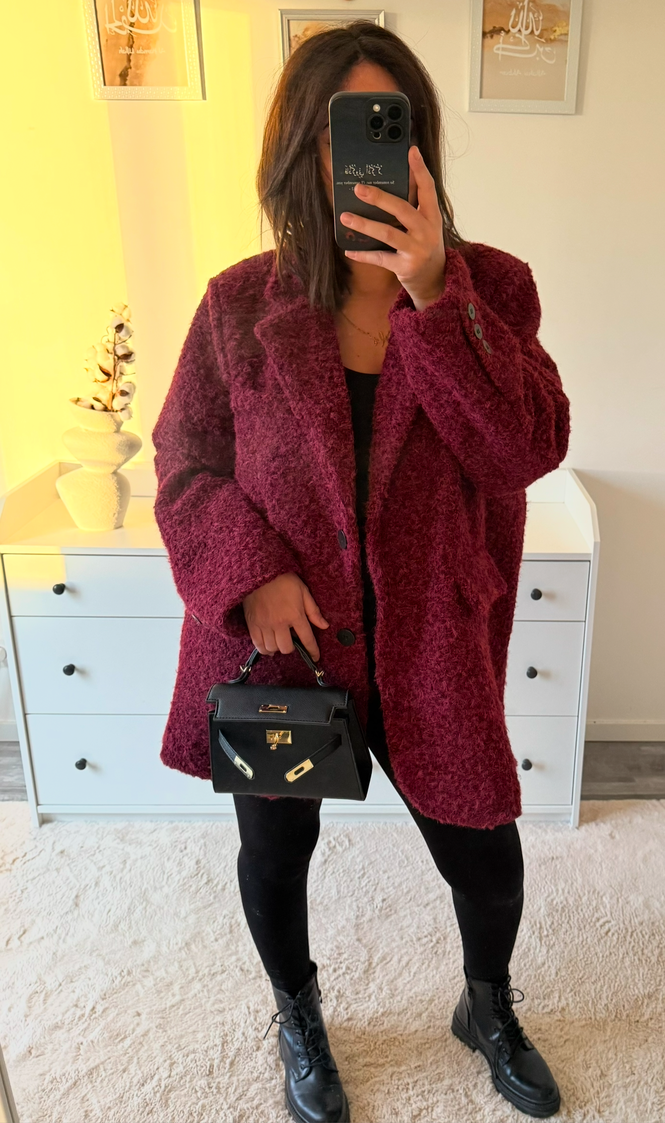 Manteau laine bouclée