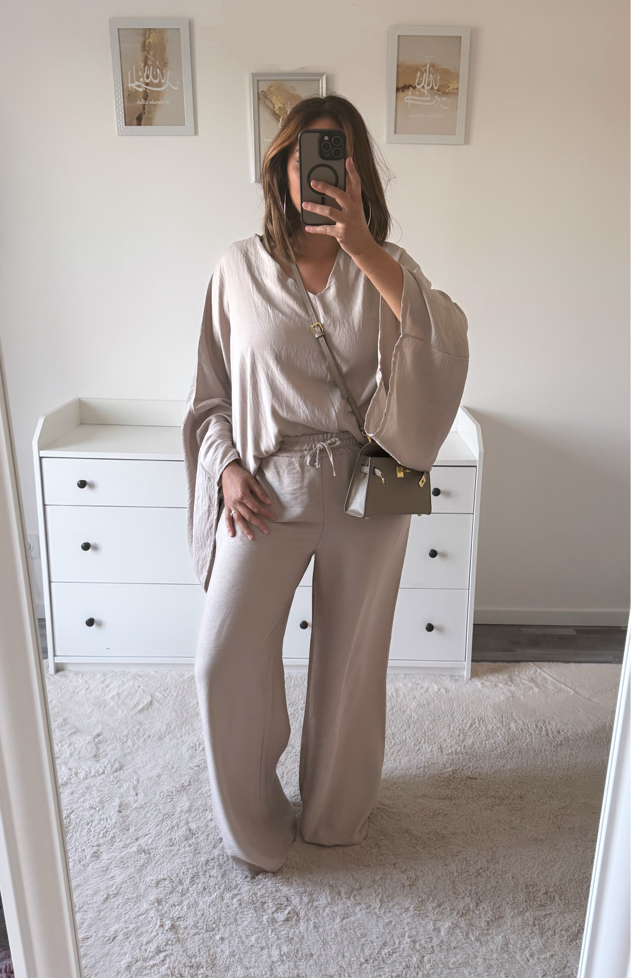 Ensemble fluide large taupe