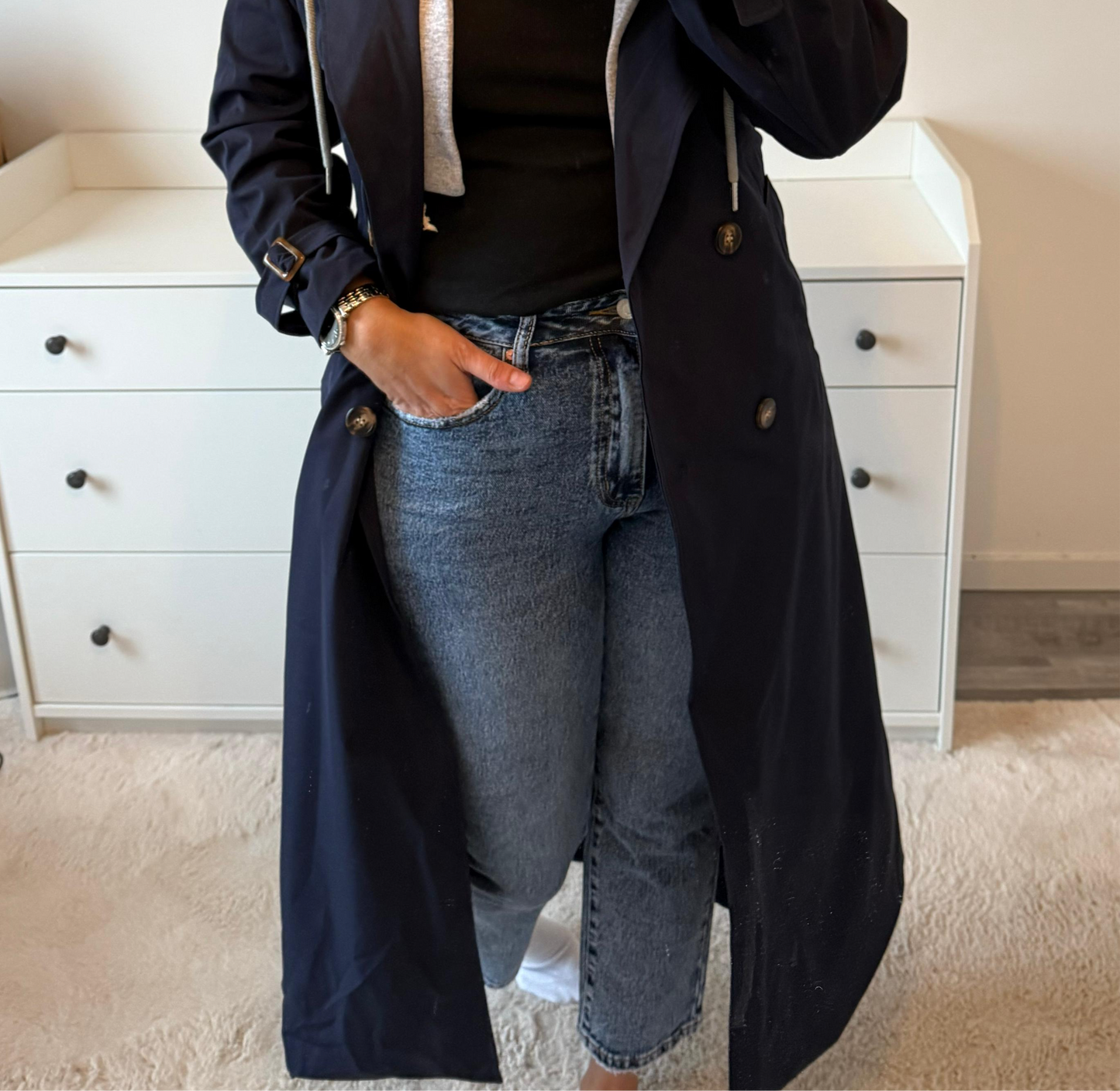 Jean mom fit Lev bleu foncé