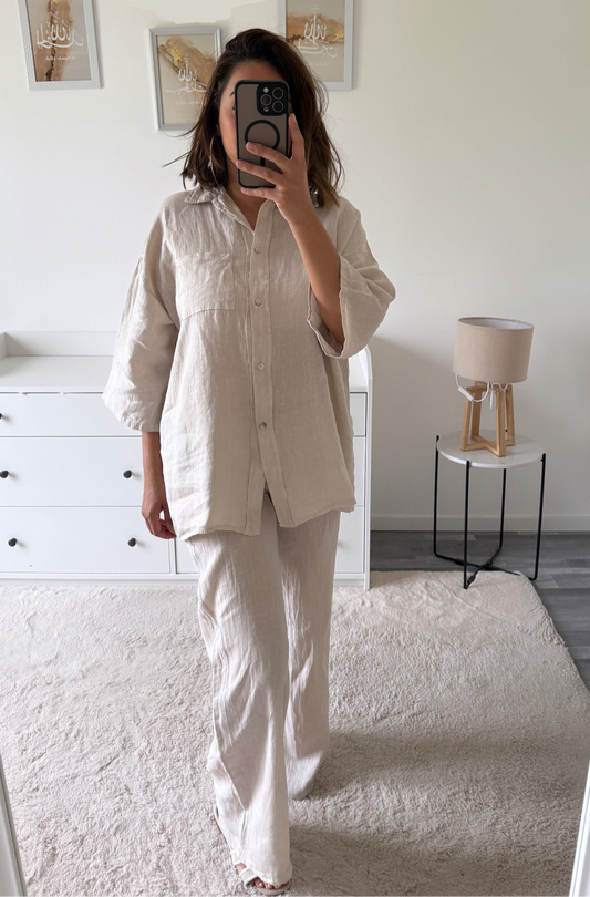 Ensemble crème 100% lin