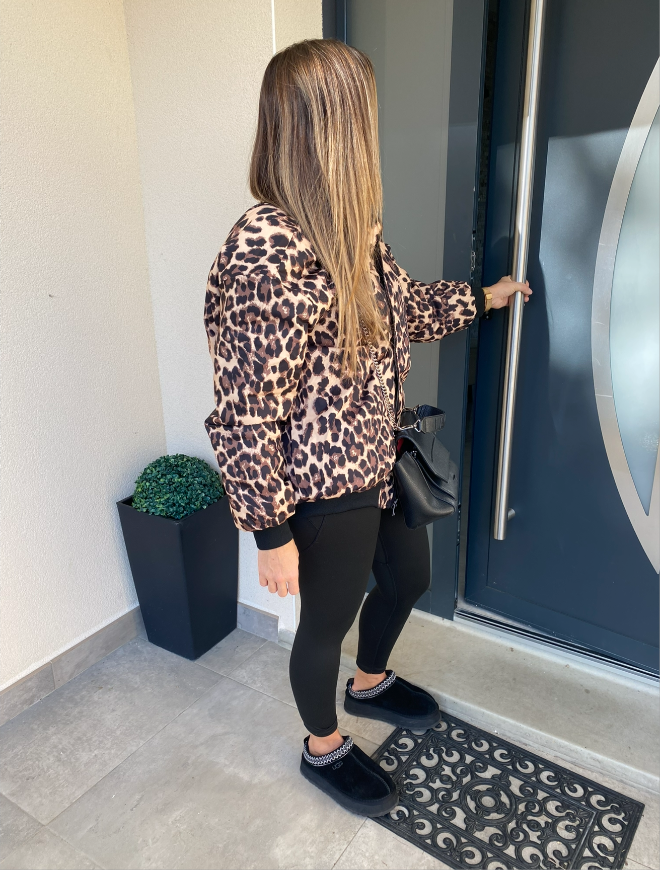 Bombers réversible noir leopard