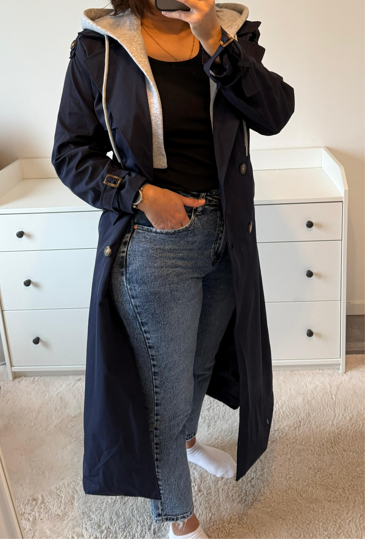 Jean mom fit Lev bleu foncé